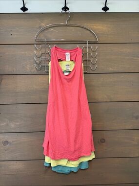 Set of 3 Victoria's Secret Pink Coral, blue and yellow/green Scoop-Back Tanks